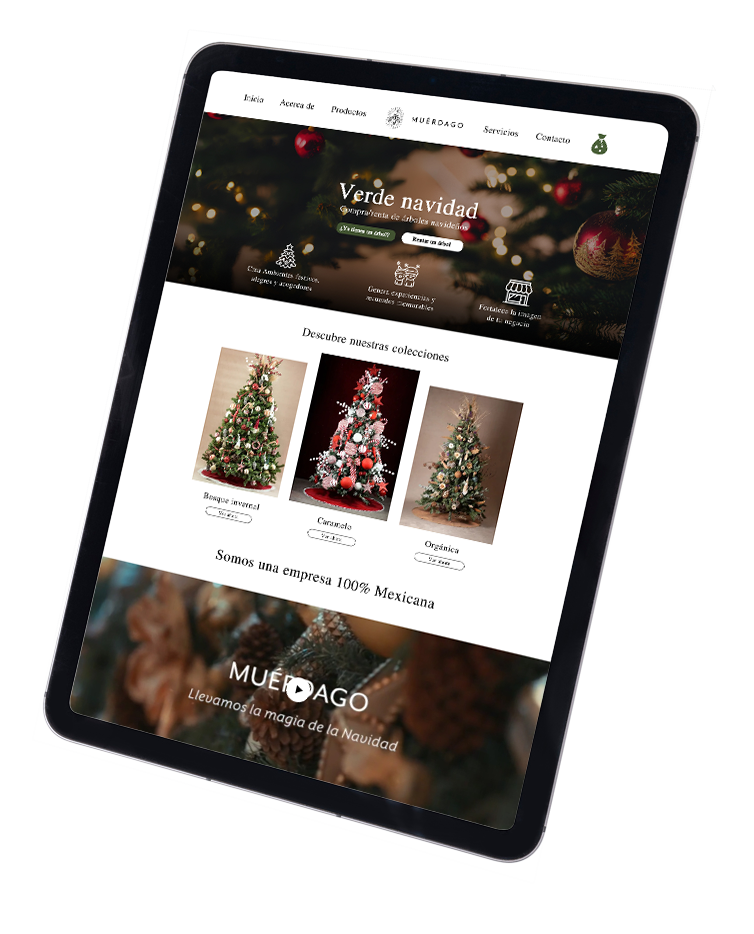 Mobile view of Muérdago online store displaying product listings and optimized user navigation flow